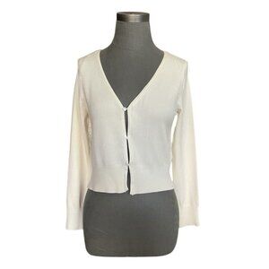 Zara Ivory Long Sleeve Button Up Sweater Cardigan Women’s Top Size L Fits M NWOT